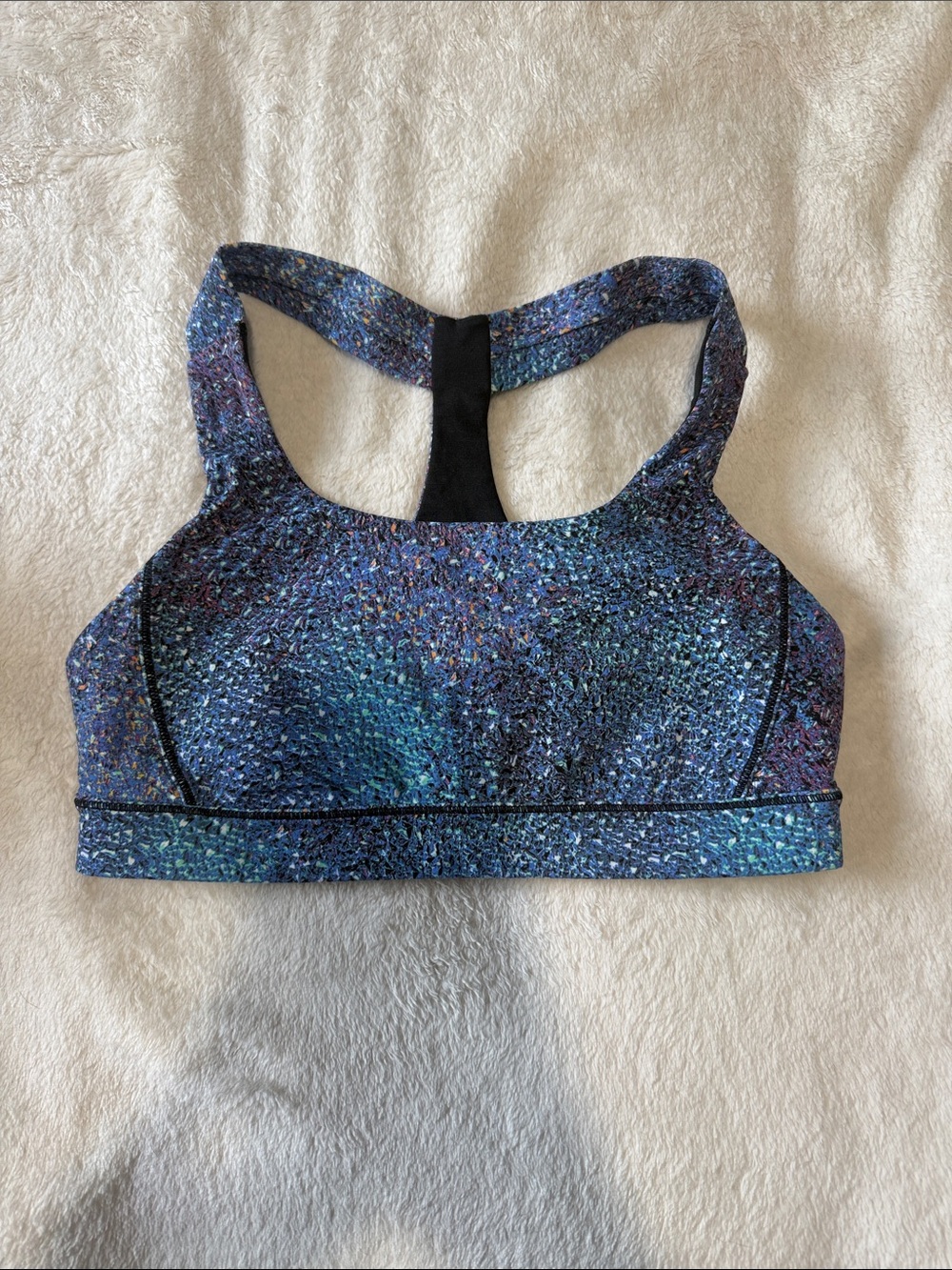 lululemon athletica Blue Multi-Print Racerback Sports Bra